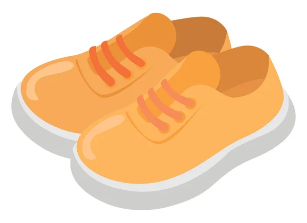 Gele Schoenen Illustratie Vector Witte Achtergrond — Stockvector