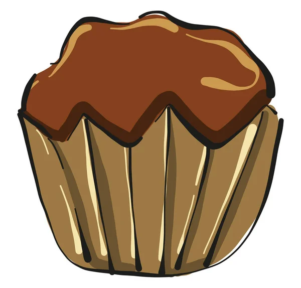 Çikolatalı Kek Illüstrasyon Beyaz Arka Planda Vektör — Stok Vektör