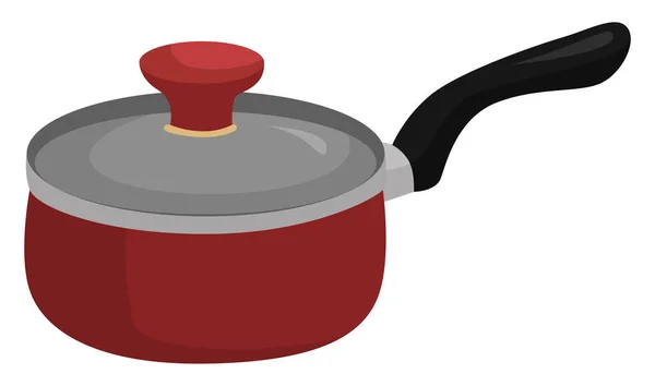 Red Cooking Pan Illustration Vector White Background — Stock Vector