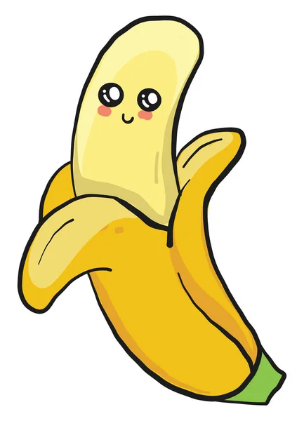Banán Arccal Illusztrációval Vektor Fehér Háttérrel — Stock Vector