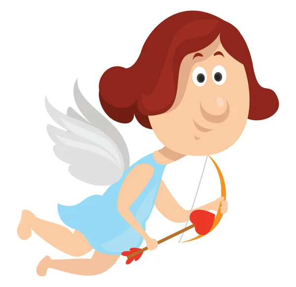 Cupid Girl Illustration Vector White Background — Stock Vector