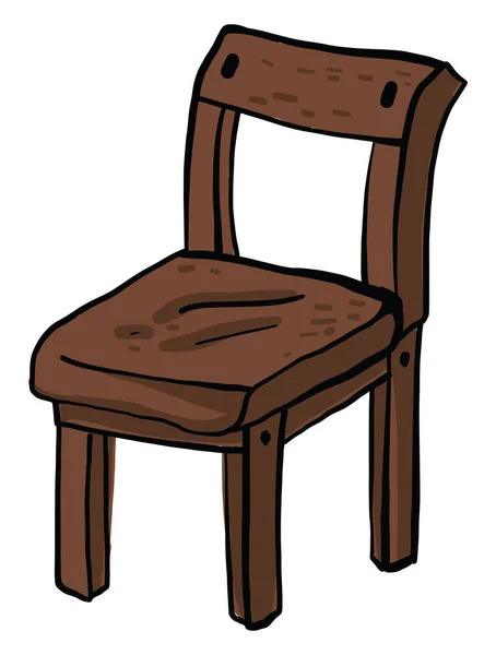 Dark Wooden Chair Illustration Vector White Background — Stock Vector