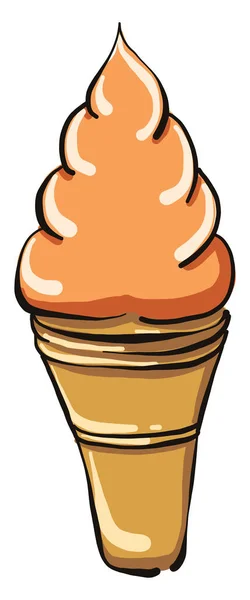 Orange Ice Cream Illustration Vector White Background — Stock Vector