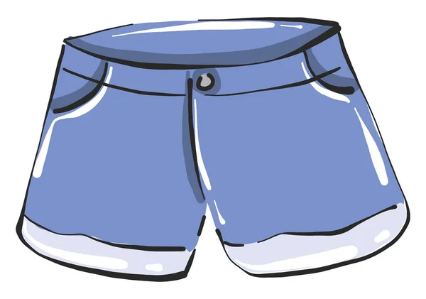 Blauwe Shorts Illustratie Vector Witte Achtergrond — Stockvector