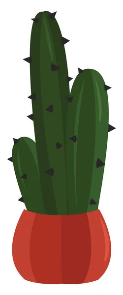 Kaktus Tinggi Ilustrasi Vektor Pada Latar Belakang Putih - Stok Vektor