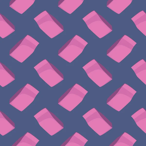 Pinkfarbene Papiertüte Nahtloses Muster Auf Lila Hintergrund — Stockvektor