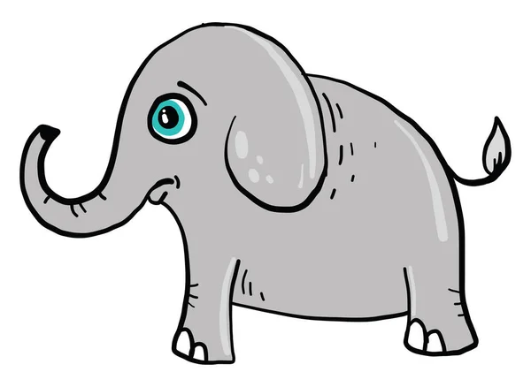 Сумний Слон Ілюстрація Вектор Білому Тлі — стоковий вектор