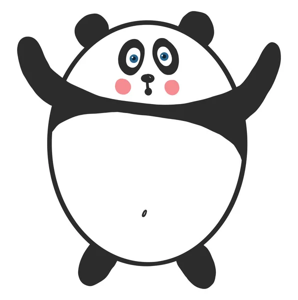 Fett Panda Illustration Vektor Vit Bakgrund — Stock vektor