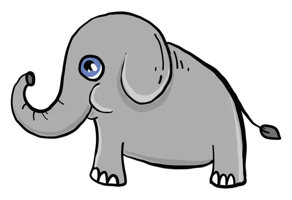 Слон Голубыми Глазами Иллюстрация Вектор Белом Фоне — стоковый вектор