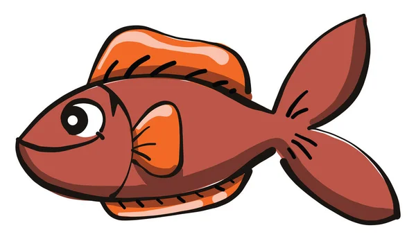 暗い目の魚 イラスト 白い背景のベクトル — ストックベクタ