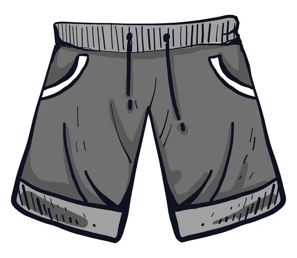 Grå Shorts Illustration Vektor Vit Bakgrund — Stock vektor