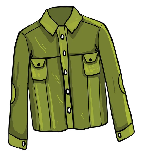 Veste Verte Cool Illustration Vecteur Sur Fond Blanc — Image vectorielle