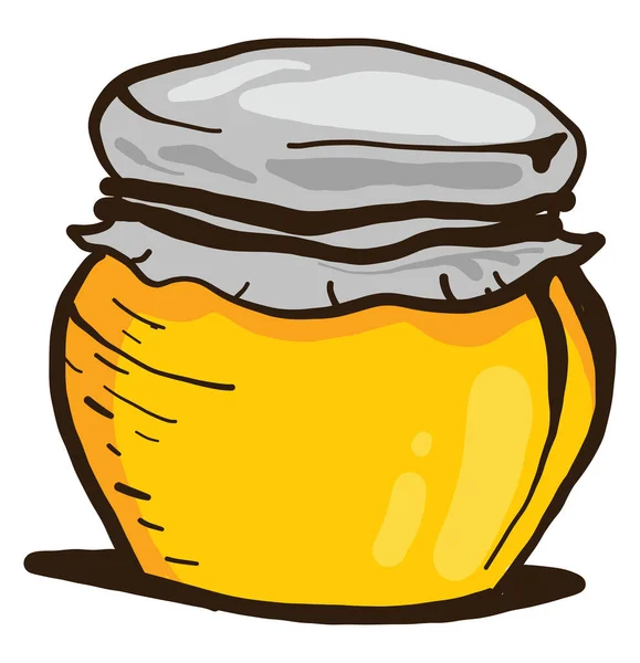 Honing Pot Illustratie Vector Witte Achtergrond — Stockvector