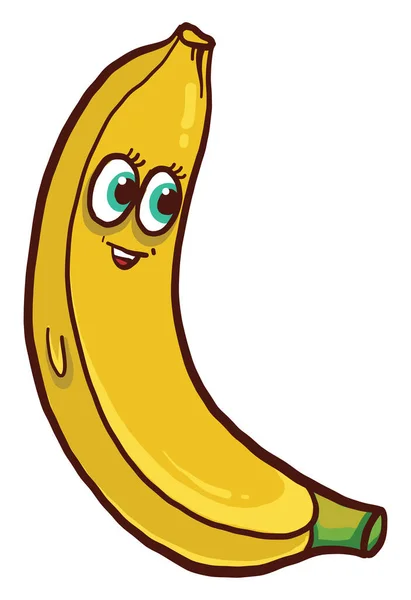 Banana Happy Face Illustration Vector White Background — Stock Vector