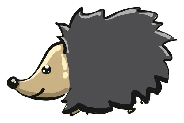 Grey Hedgehog Illustration Vector White Background — Stock Vector