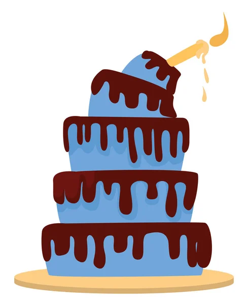 Gâteau Énorme Illustration Vecteur Sur Fond Blanc — Image vectorielle
