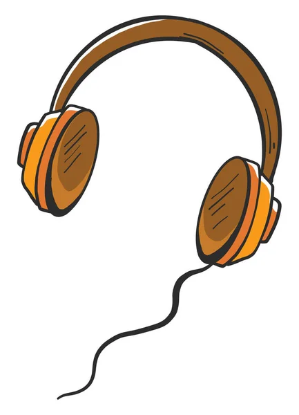 Gelbe Kopfhörer Illustration Vektor Auf Weißem Hintergrund — Stockvektor