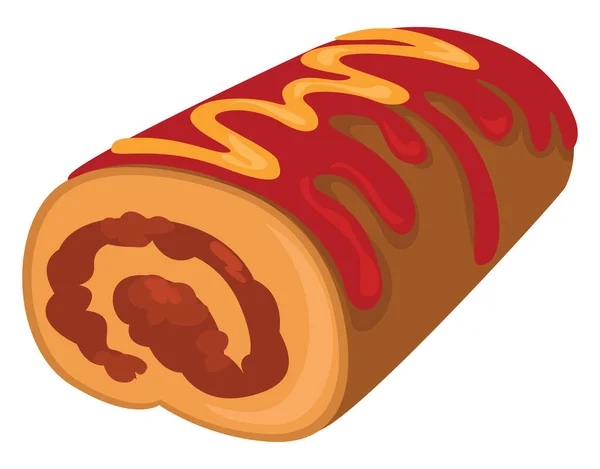 Tasty Meatloaf Illustration Vector White Background — Stock Vector
