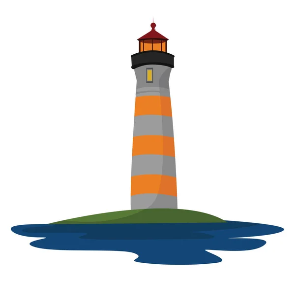 Tall Lighthouse Illustration Vector White Background — Stock Vector