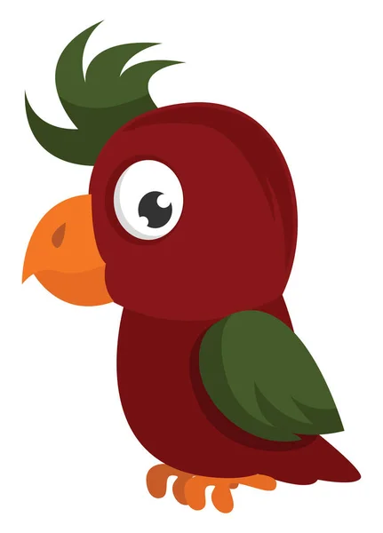 Brown Parrot Illustration Vector White Background — Stock Vector
