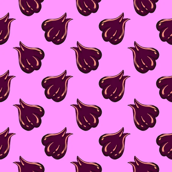 Фиолетовый Лук Бесшовный Рисунок Светло Розовом Фоне — стоковый вектор