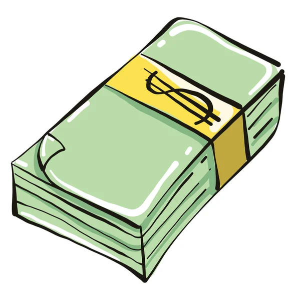 Біллі Зелених Грошей Ілюстрація Вектор Білому Тлі — стоковий вектор