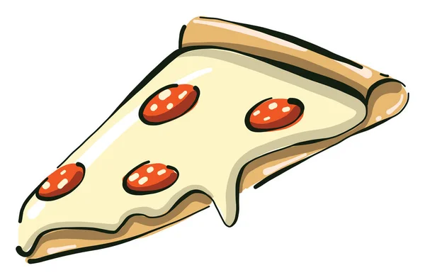 Rebanada Pizza Ilustración Vector Sobre Fondo Blanco — Vector de stock