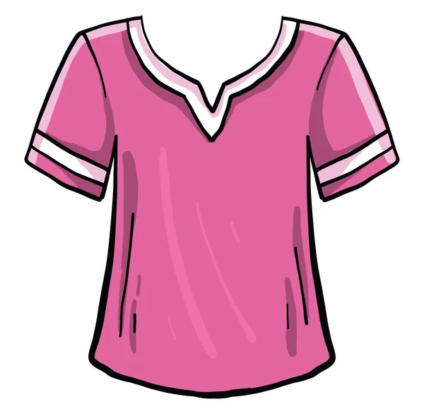 ピンクのTシャツ イラスト 白い背景のベクトル — ストックベクタ