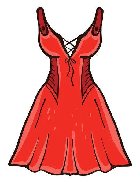 Pretty Red Dress Illustration Vector White Background — Stock Vector