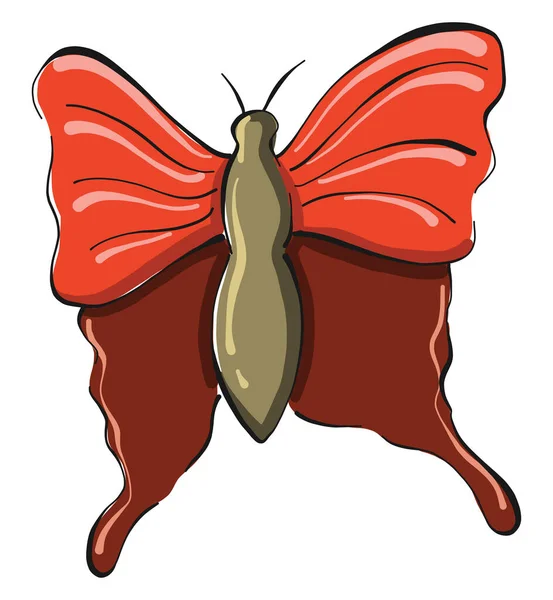 Mariposa Roja Ilustración Vector Sobre Fondo Blanco — Vector de stock