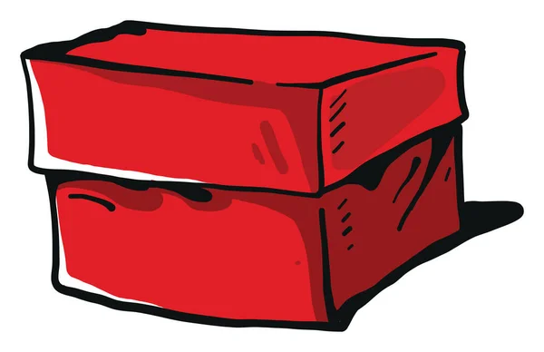 Mistério Caixa Vermelha Ilustração Vetor Sobre Fundo Branco — Vetor de Stock