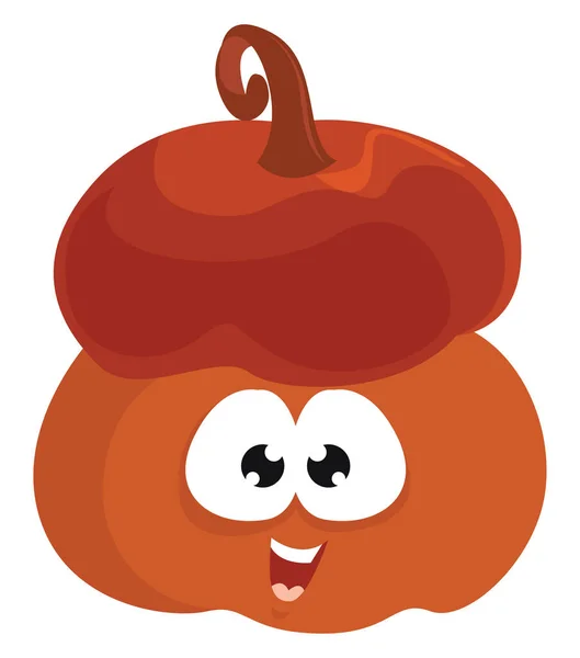 Calabaza Con Ojos Ilustración Vector Sobre Fondo Blanco — Vector de stock