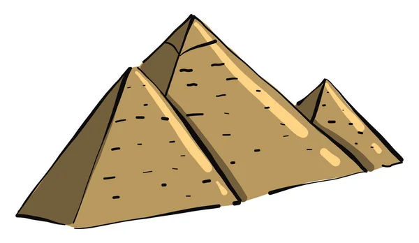 Tre Pyramider Illustration Vektor Vit Bakgrund — Stock vektor