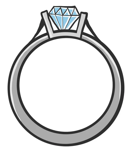 ダイヤモンド イラスト 白い背景のベクトル付きリング — ストックベクタ