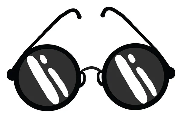 Černé Kulaté Brýle Ilustrace Vektor Bílém Pozadí — Stockový vektor
