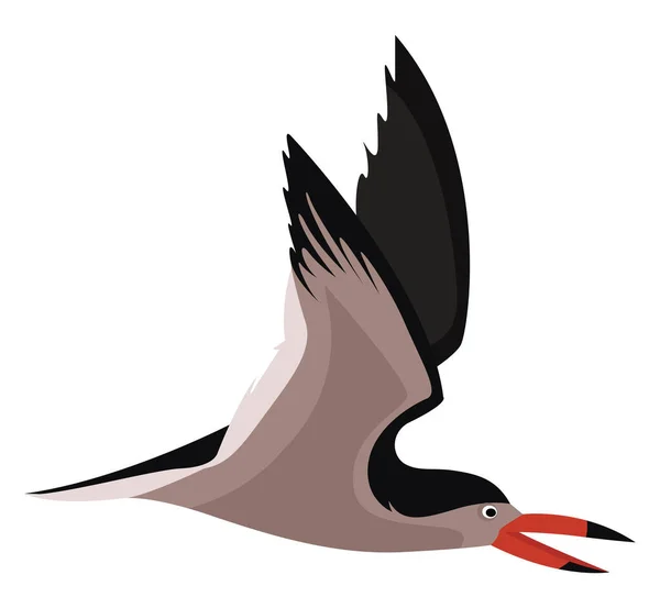 Uccello Volante Illustrazione Vettore Sfondo Bianco — Vettoriale Stock