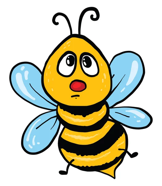 大きな目で怖い蜂 イラスト 白い背景のベクトル — ストックベクタ