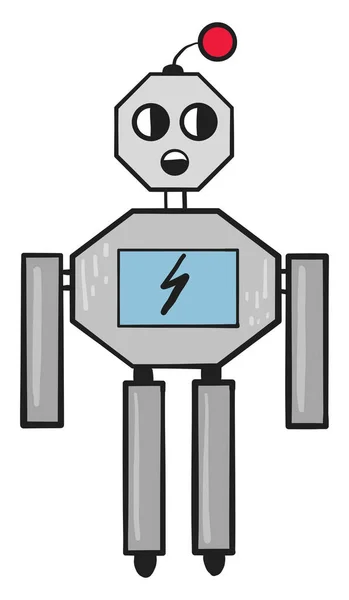 Robot Makt Illustration Vektor Vit Bakgrund — Stock vektor