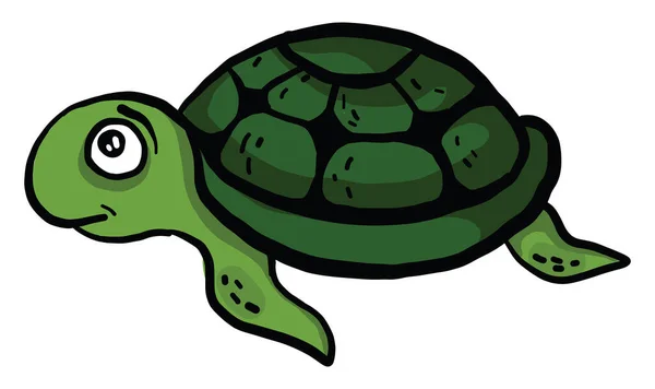 Gruselige Grüne Schildkröte Illustration Vektor Auf Weißem Hintergrund — Stockvektor