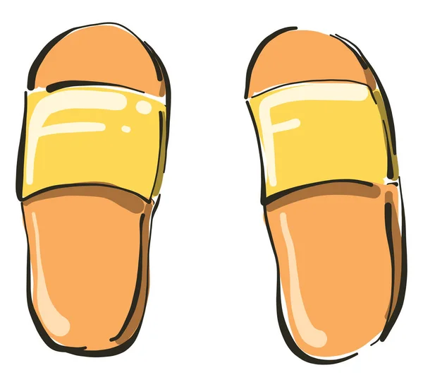 Pantofole Gialle Illustrazione Vettore Sfondo Bianco — Vettoriale Stock