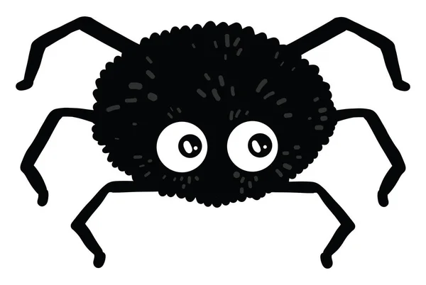 Kleine Zwarte Spin Illustratie Vector Witte Achtergrond — Stockvector