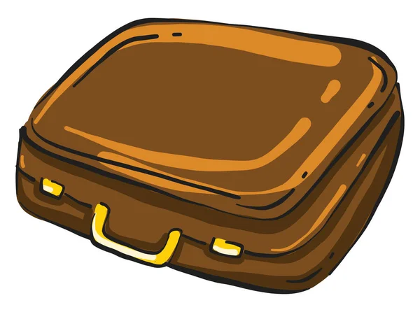 普通の茶色のスーツケース イラスト 白い背景のベクトル — ストックベクタ