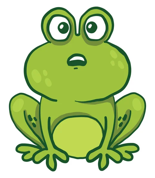 Very Surprised Frog Illustration Vector White Background — Stock Vector