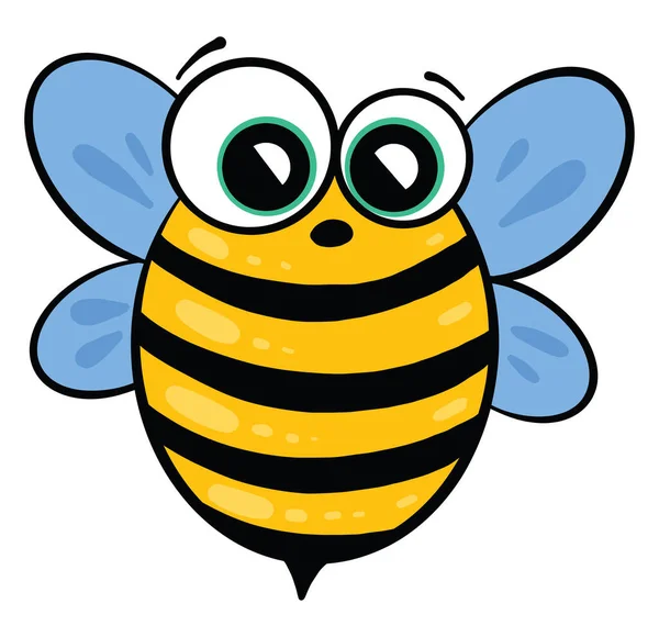 Любопытная Маленькая Пчела Иллюстрация Вектор Белом Фоне — стоковый вектор