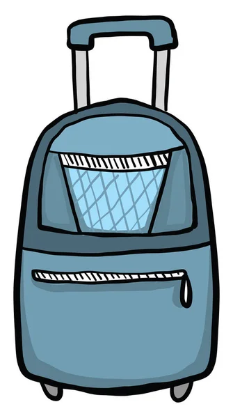 青い興味深いスーツケース イラスト 白い背景のベクトル — ストックベクタ
