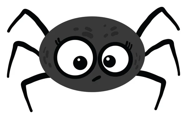 恐怖の黒いクモ イラスト 白い背景のベクトル — ストックベクタ