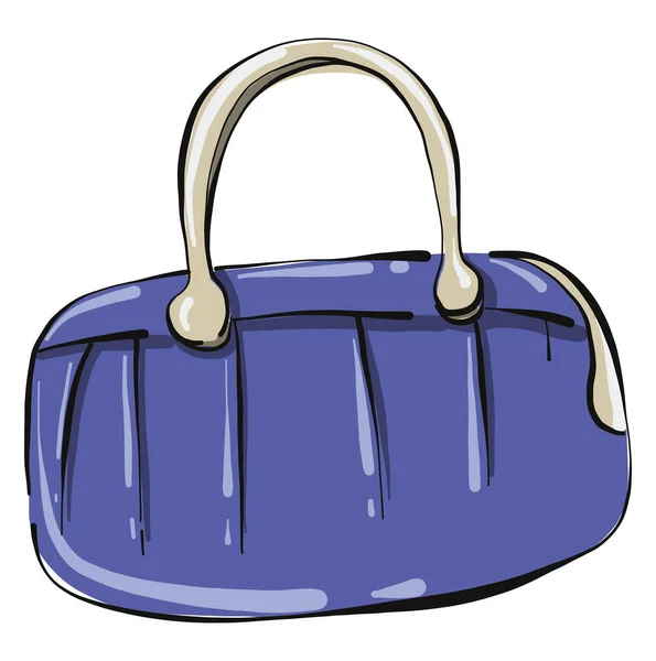 Bolso Elegante Azul Ilustración Vector Sobre Fondo Blanco — Vector de stock