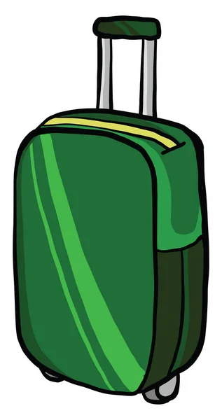 緑の興味深いスーツケース イラスト 白い背景のベクトル — ストックベクタ