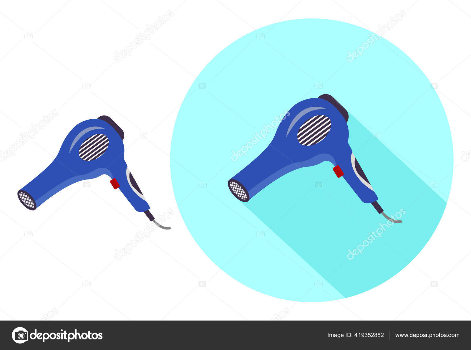 Blue hair dryer clipart - wide 7