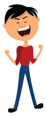 Kötü çocuk, illüstrasyon, beyaz arka planda vektör..